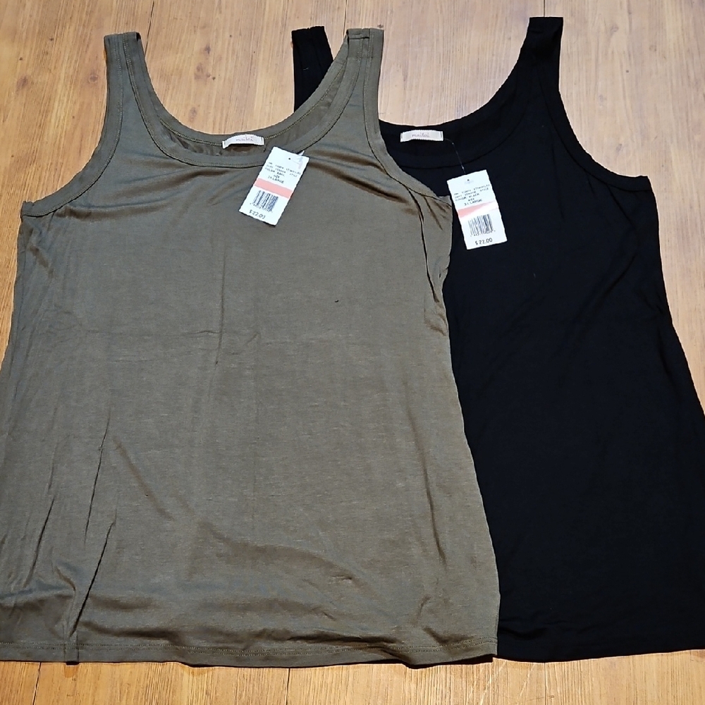 Maitai Sleeveless Green and Black Tank Tops